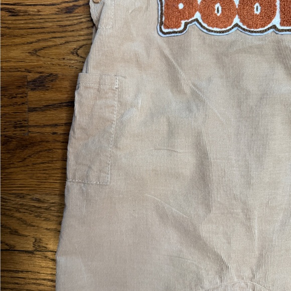 Disney Baby Beige Corduroy Winnie the Pooh Appliqué Kids One Piece Overalls 24M - Picture 4 of 15